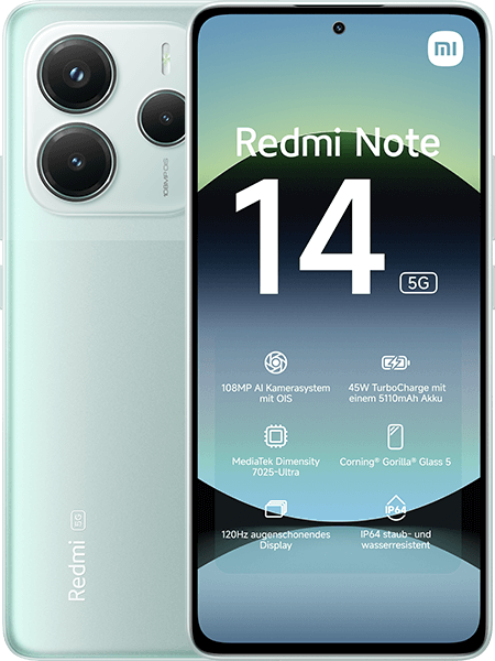 Xiaomi Redmi Note 14 5G Coral Green + Xiaomi Redmi Buds 6 Active Black