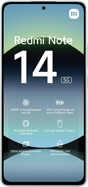 Xiaomi Redmi Note 14 5G Coral Green + Xiaomi Redmi Buds 6 Active Black