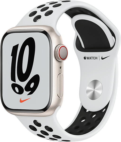 Apple Watch Nike S7 Cell 41mm Polarstern