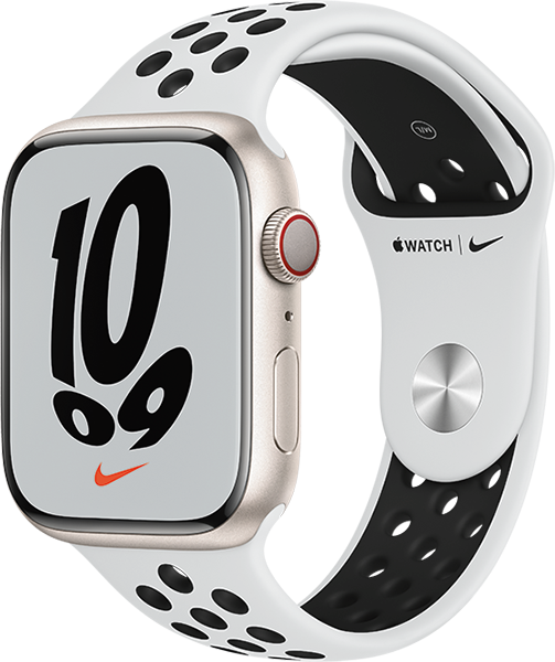 Apple Watch Nike S7 Cell 45mm Polarstern