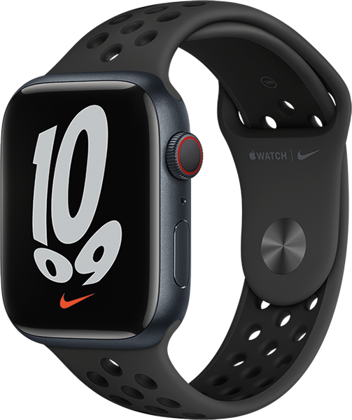 Apple Watch Nike S7 Cell 45mm Mitternacht